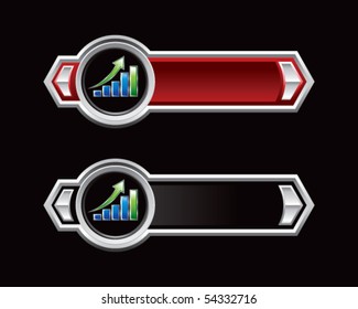 gráfico de barras flechas rojas y negras