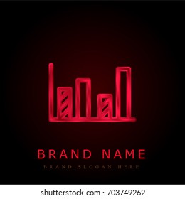 Bar graph red chromium metallic logo