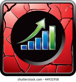 bar graph red cracked web button