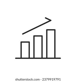 Bar graph, rising, increasing. Simple vector icon.