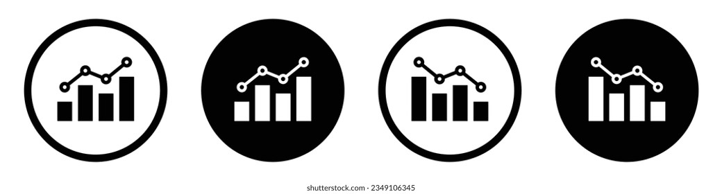 Bar graph set icon, vector illustration