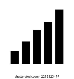 Balkendiagramm Silhouette Symbol. Statistik und Analyse. Vektorgrafik.