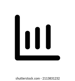 Balkendiagramm Silhouette Symbol. Vektorgrafik.