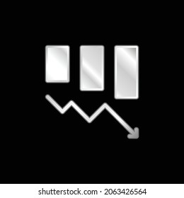 Bar Graph silver plated metallic icon