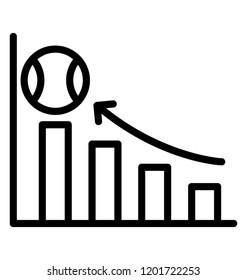 Bar Graph With Sports Ball Is Icon For Sports Graph