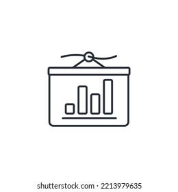 bar graph thin line icons. Vector illustration isolated on white. Editable stroke