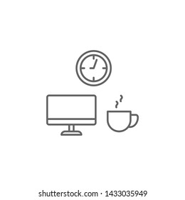 Bar graph, time management icon. Element of time management icon. Thin line icon for website design and development, app development