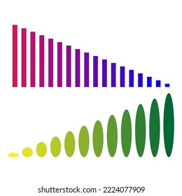 Bar graph in trendy style. Financial investment. Data information infographic. Vector illustration. Stock image. 