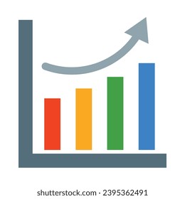 Bar Graph Vector Flat Icon For Personal And Commercial Use.
