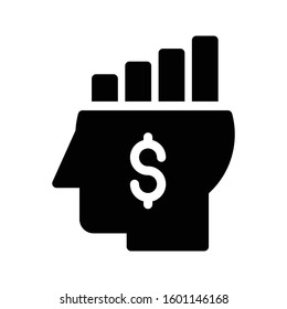 bar graph vector glyph flat icon 