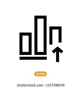 Bar Graph Vector Icon. Finance and Retail related Flat Outline Style Symbol