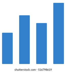 Bar Graph vector icon. Flat cobalt symbol. Pictogram is isolated on a white background. Designed for web and software interfaces.