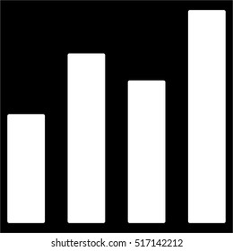 Bar Graph vector icon. Flat white symbol. Pictogram is isolated on a black background. Designed for web and software interfaces.