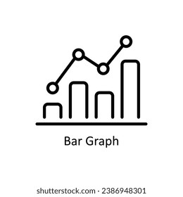 Bar Graph vector outline Icon Design illustration. Business And Management Symbol on White background EPS 10 File