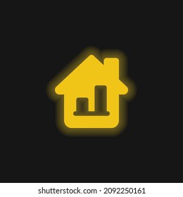 Icono del neón amarillo brillante de Bar Graph