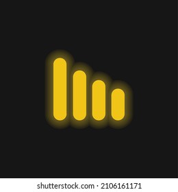 Bar Graph yellow glowing neon icon