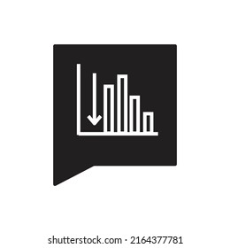 Bar graphic in chat bubble icon design. vector illustration