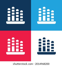 Bar Graphic Loss blue and red four color minimal icon set