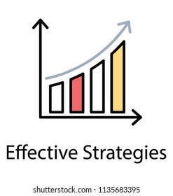 
A bar graphical interpretation with growth arrow to depict revenue growth in best way 
