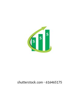 Bar graphics with arrow up symbol design vector