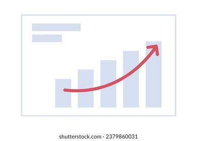 Bar graphs arrow rising up 2D cartoon object. Performance charts isolated vector item white background. Stock profit. Market trend. Company goal. Financial results chart color flat spot illustration