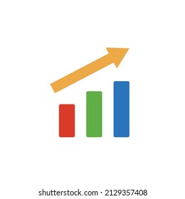 Gráficos de barras, gráficos. Estadísticas sobre el rendimiento empresarial. Análisis de inversiones. Vectores.