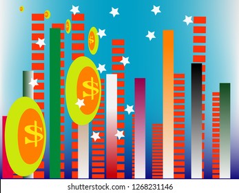 bar graphs and graphs, land, background, reflective
