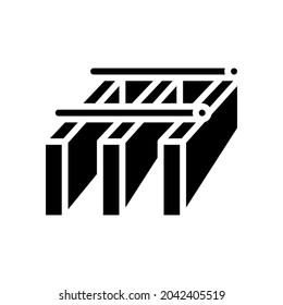 bar grating metal glyph icon vector. bar grating metal sign. isolated contour symbol black illustration