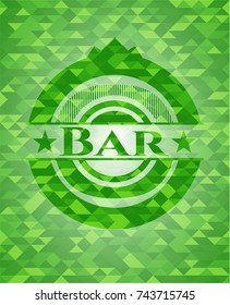 Bar green emblem with mosaic background