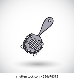 Bar hand strainer. Hand-drawn bartender supply icon. Doodle drawing. Vector illustration