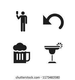 bar icon. 4 bar vector icons set. beer, drinking and cocktail icons for web and design about bar theme
