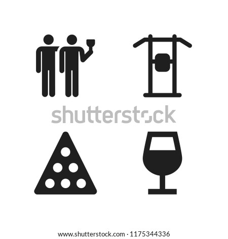 bar icon. 4 bar vector icons set. drinking, wine glass and billiard icons for web and design about bar theme