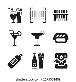 bar icon. 9 bar vector icons set. cocktail, coffee maker and beer icons for web and design about bar theme