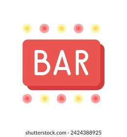 Icono de barra. Cartel de bar en estilo plano. Logotipo de insignia de etiqueta de barra. Ilustración de vector
