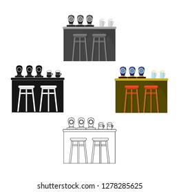 Bar icon in cartoon style isolated on white background. Pub symbol stock vector illustration.