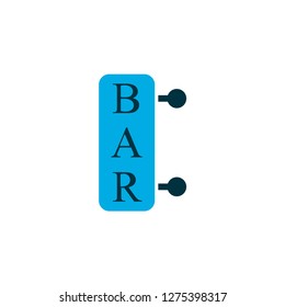 Bar icon colored symbol. Premium quality isolated poster element in trendy style.