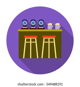 Bar icon in flat style isolated on white background. Pub symbol stock vector illustration.