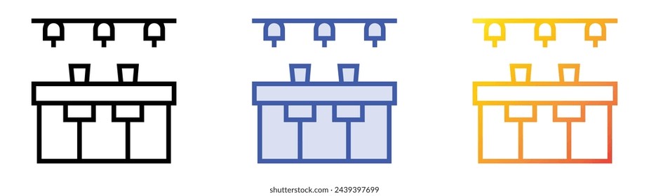 bar icon. Linear, Blue Fill and Gradient Style Design Isolated On White Background