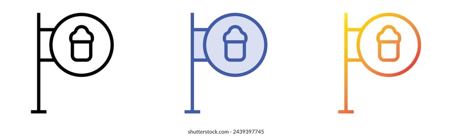 bar icon. Linear, Blue Fill and Gradient Style Design Isolated On White Background