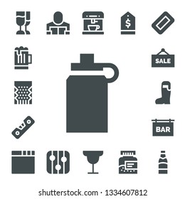 bar icon set. 17 filled bar icons.  Collection Of - Champagne, Beer, Slot machine, Isotonic, Level, Sale, Bar, Browser, Reader, Levels, Coffee machine, Cocktail, Tag, Bottle, Soap
