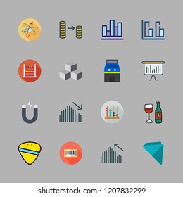 bar icon set. vector set about abacus, wine glass, guitar pick and arcade icons set.