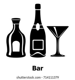 Bar icon. Simple illustration of bar vector icon for web