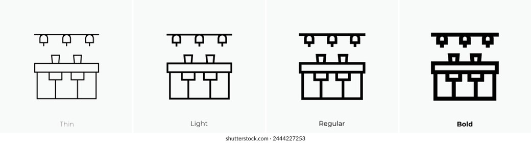 bar icon. Thin, Light Regular And Bold style design isolated on white background
