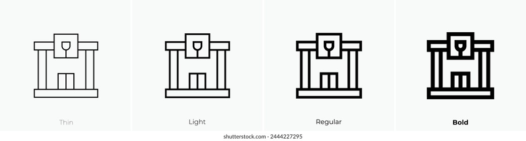 bar icon. Thin, Light Regular And Bold style design isolated on white background