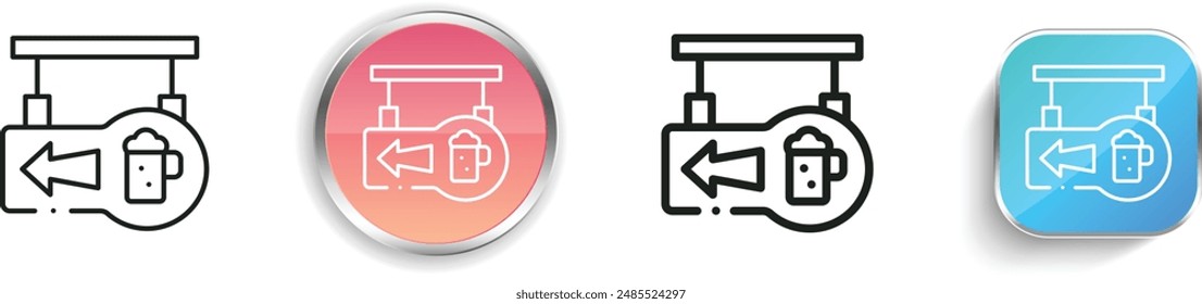 bar icon. Thin Linear, Regular and Button Style Design Isolated On White Background