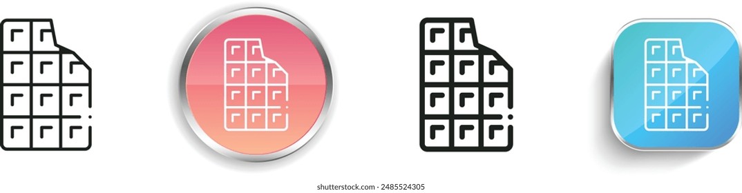 bar icon. Thin Linear, Regular and Button Style Design Isolated On White Background