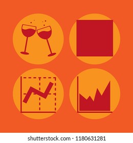 bar icon. bar vector icons set glasses wine, beer bottle and graph