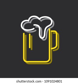 Bar icon, vector illustration design. Neon logo collection.