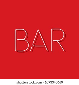 Bar icon, vector illustration design. Neon logo collection.