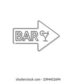 Bar icon, vector illustration design. Neon logo collection.